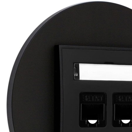 Gniazdo internetowe rj45 2x z ramką okrągłą seria MINI kolor czarny mat