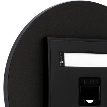 Gniazdo internetowe rj45 1x z ramką okrągłą seria MINI kolor czarny mat