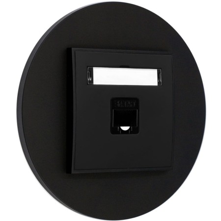 Gniazdo internetowe rj45 1x z ramką okrągłą seria MINI kolor czarny mat