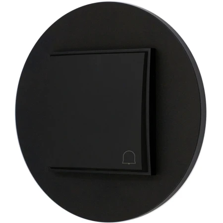 Włącznik dzwonkowy z ramką okrągłą seria MINI kolor czarny mat