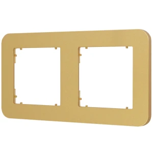 Ramka podwójna do łączników i gniazd Karlik MINI zaokrąglona złoty