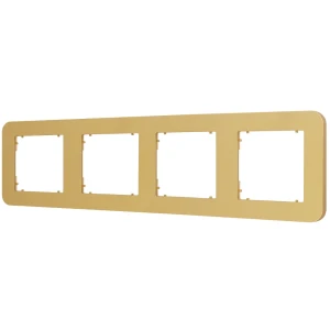 Ramka poczwórna do łączników i gniazd Karlik MINI zaokrąglona złoty