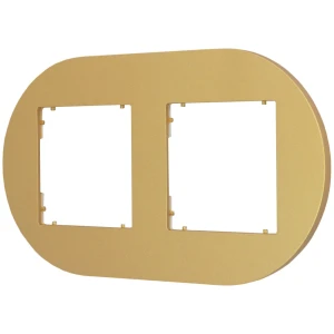 Ramka podwójna do łączników i gniazd Karlik MINI okrągła złoty