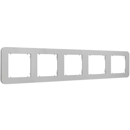 Ramka pięciokrotna do łączników i gniazd Karlik MINI zaokrąglona srebrny