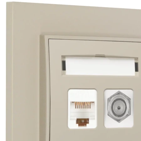 Gniazdo rj45/antenowe z ramką prostą seria MINI kolor taupe