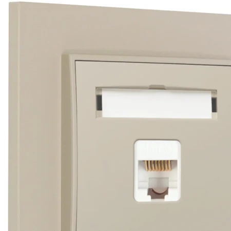 Gniazdo internetowe rj45 1x z ramką prostą seria MINI kolor taupe