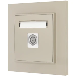 Gniazdo antenowe 1x z ramką prostą seria MINI kolor taupe