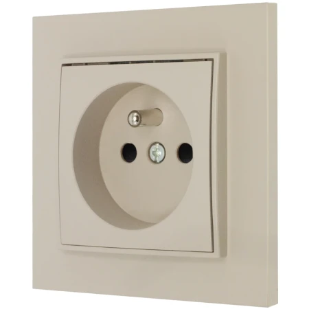 Gniazdo pojedyncze z ramką prostą seria MINI kolor taupe