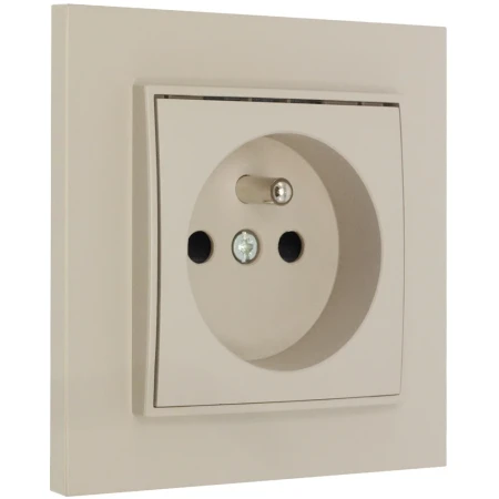 Gniazdo pojedyncze z ramką prostą seria MINI kolor taupe