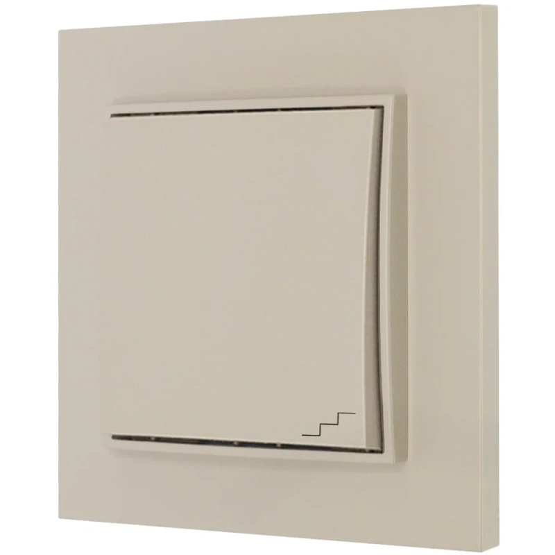Włącznik schodowy z ramką prostą seria MINI kolor taupe