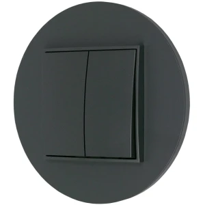 Włącznik podwójny z ramką okrągłą seria MINI kolor grafitowy mat