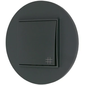 Włącznik krzyżowy z ramką okrągłą seria MINI kolor grafitowy mat
