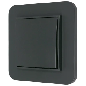 Włącznik pojedynczy z ramką zaokrągloną seria MINI kolor grafitowy mat
