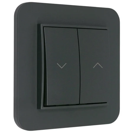 Włącznik roletowy z blokadą z ramką zaokrągloną seria MINI kolor grafitowy mat