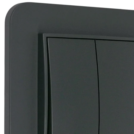 Włącznik schodowy podwójny z ramką zaokrągloną seria MINI kolor grafitowy mat