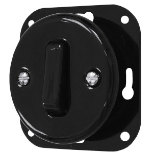 Łącznik pojedynczy 'Retro ceramic' bez ramki,  10A-250V~, czarny TG-RC-110B