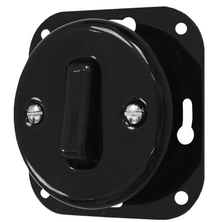 Łącznik pojedynczy 'Retro ceramic' bez ramki,  10A-250V~, czarny TG-RC-110B