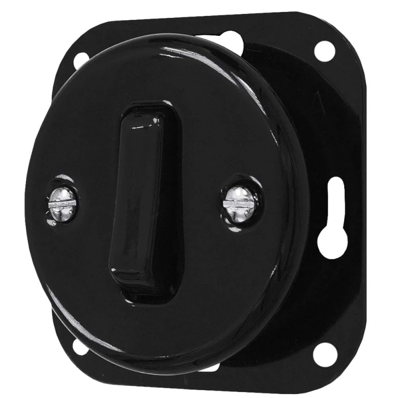 Łącznik pojedynczy 'Retro ceramic' bez ramki,  10A-250V~, czarny TG-RC-110B
