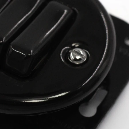Łącznik podwójny 'Retro ceramic' bez ramki,  10A-250V~, czarny TG-RC-210B