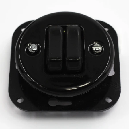 Łącznik do sterowania roletami 'Retro ceramic' bez  ramki, 10A-250V~, czarny TG-RC-231B