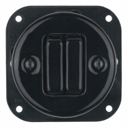 Łącznik do sterowania roletami 'Retro ceramic' bez  ramki, 10A-250V~, czarny TG-RC-231B
