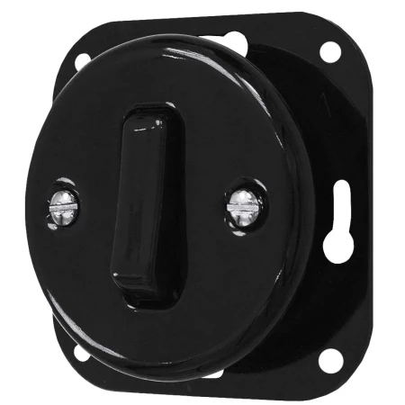 Łącznik schodowy 'Retro ceramic' bez ramki,  10A-250V~, czarny TG-RC-120B