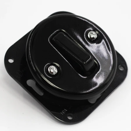 Łącznik schodowy 'Retro ceramic' bez ramki,  10A-250V~, czarny TG-RC-120B