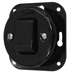 Łącznik krzyżowy 'Retro ceramic' bez ramki,  10A-250V~, czarny TG-RC-140B