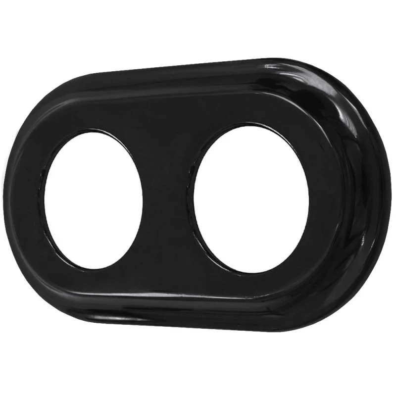Ramka podwójna okrągła do wyłączników i gniazd  'Retro ceramic' - czarna TG-RC-002RB