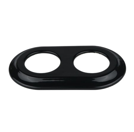 Ramka podwójna okrągła do wyłączników i gniazd  'Retro ceramic' - czarna TG-RC-002RB