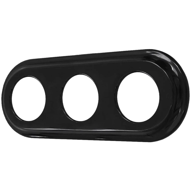 Ramka potrójna okrągła do wyłączników i gniazd  'Retro ceramic' - czarna TG-RC-003RB