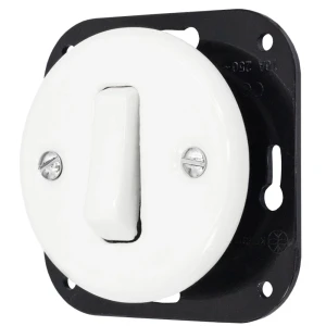 Łącznik pojedynczy 'Retro ceramic' bez ramki, 10A-250V~, biały TG-RC-110W