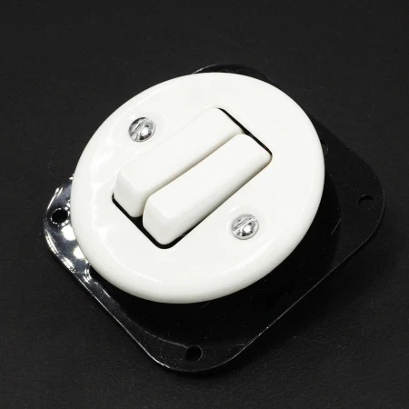 Włącznik podwójny Retro ceramic bez ramki 10A-250V biały TG-RC-210W