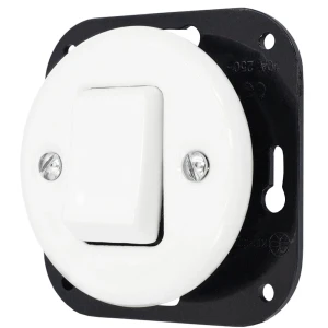 Łącznik krzyżowy 'Retro ceramic' bez ramki, 10A-250V~, biały TG-RC-140W