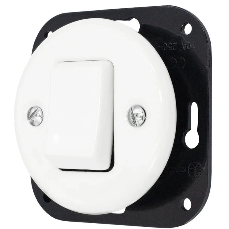 Łącznik krzyżowy 'Retro ceramic' bez ramki, 10A-250V~, biały TG-RC-140W