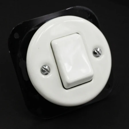 Łącznik krzyżowy 'Retro ceramic' bez ramki, 10A-250V~, biały TG-RC-140W