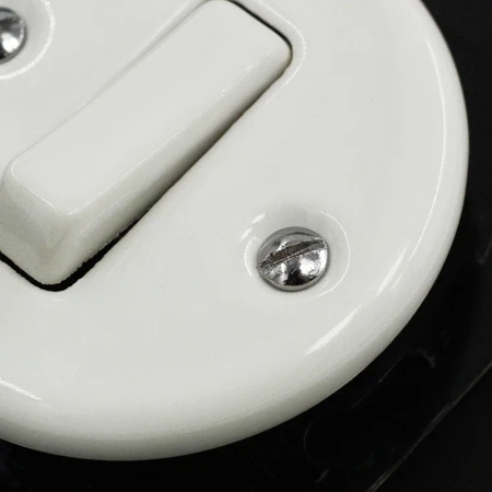 Łącznik dzwonkowy 'Retro ceramic' bez ramki, 10A-250V~, biały TG-RC-111W