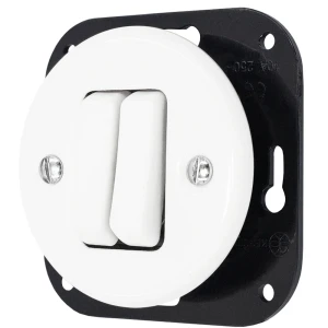 Łącznik do sterowania roletami 'Retro ceramic' bez ramki, 10A-250V~, biały TG-RC-231W