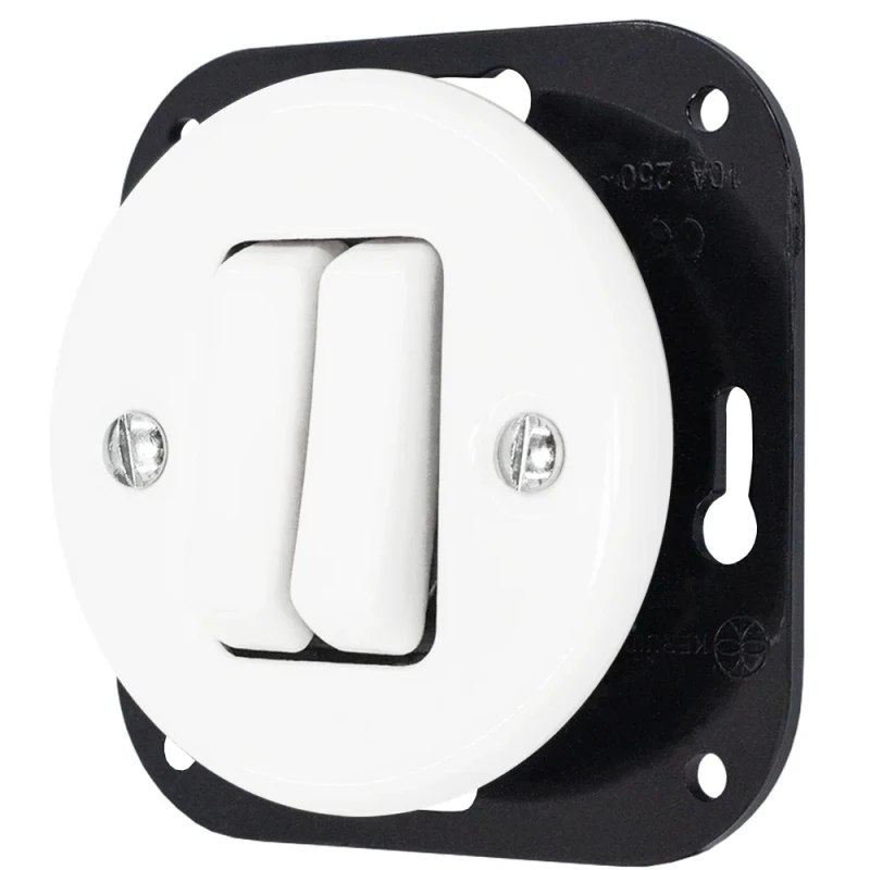 Łącznik do sterowania roletami 'Retro ceramic' bez ramki, 10A-250V~, biały TG-RC-231W