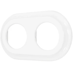 Ramka podwójna okrągła do wyłączników i gniazd 'Retro ceramic' - biała TG-RC-002RW