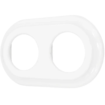 Ramka podwójna okrągła do wyłączników i gniazd 'Retro ceramic' - biała TG-RC-002RW