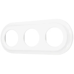Ramka potrójna okrągła do wyłączników i gniazd 'Retro ceramic' - biała TC-RC-003RW