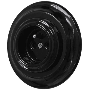 Gniazdo pojedyncze retro ceramika z ramką kolor czarny styl loft