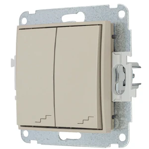Karlik Seria Mini Mechanizm łącznika podwójnego schodowego kolor taupe symbol 60MWP-33