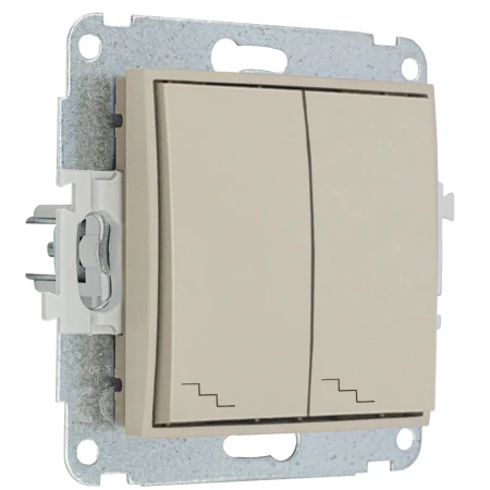 Karlik Seria Mini Mechanizm łącznika podwójnego schodowego kolor taupe symbol 60MWP-33