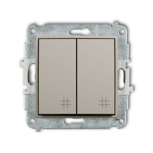 Karlik Seria Mini Mechanizm łącznika podwójnego krzyżowego kolor taupe symbol 60MWP-66