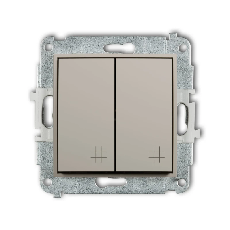 Karlik Seria Mini Mechanizm łącznika podwójnego krzyżowego kolor taupe symbol 60MWP-66