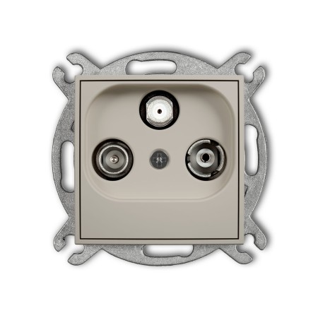 Karlik Seria Mini Mechanizm gniazda abonenckiego RTV-SAT końcowego 1,5dB kolor taupe symbol 60MGS