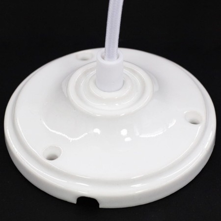 Ceramiczna oprawa retro żarówki wisząca E27 kolor biały max 100cm