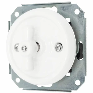 Łącznik dzwonkowy obrotowy 'Retro ceramic' bez ramki biały TG-RC-111XW